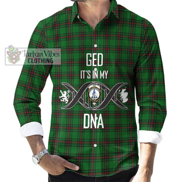 Ged Tartan Long Sleeve Button Shirt with Family Crest DNA In Me Style