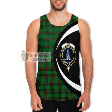 Ged Tartan Men's Tank Top with Family Crest Circle Style