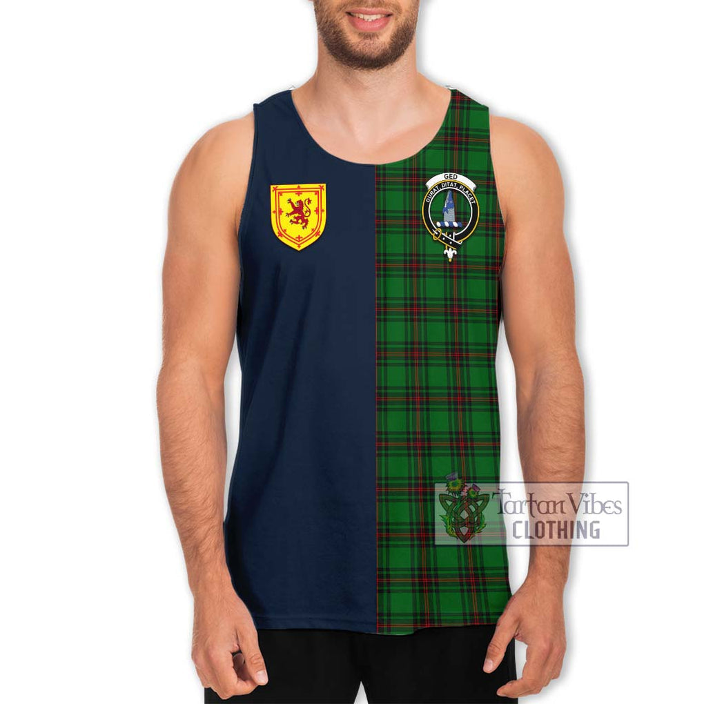 Tartan Vibes Clothing Ged Tartan Men's Tank Top with Scottish Lion Royal Arm Half Style