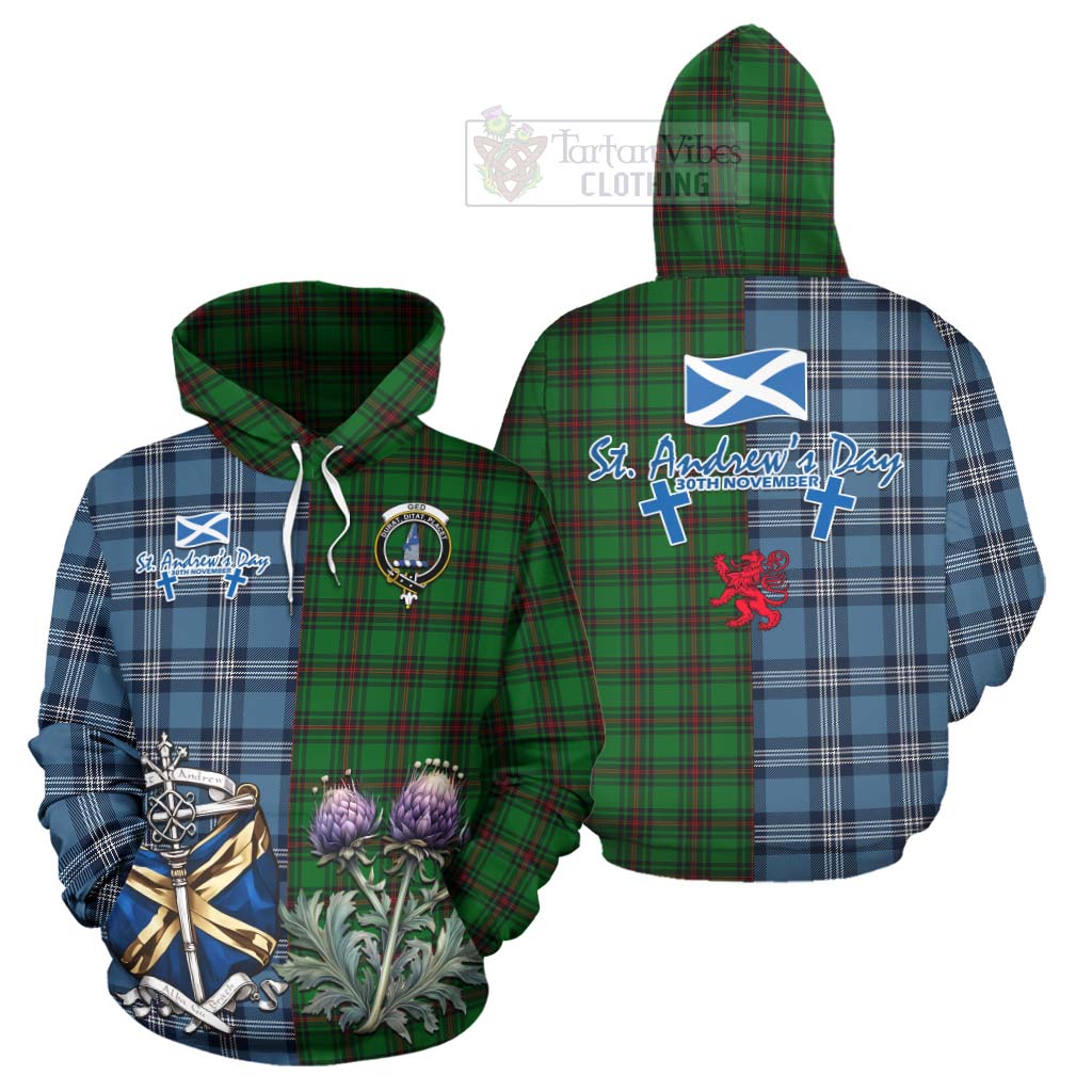 Tartan Vibes Clothing Ged Tartan Hoodie Happy St. Andrew's Day Half Tartan Style