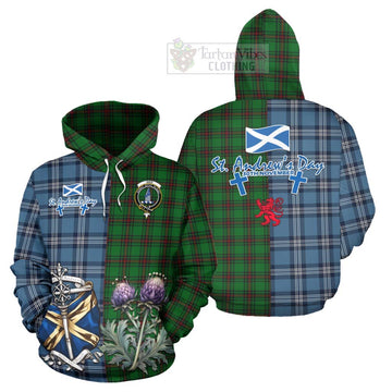 Ged Tartan Hoodie Happy St. Andrew's Day Half Tartan Style