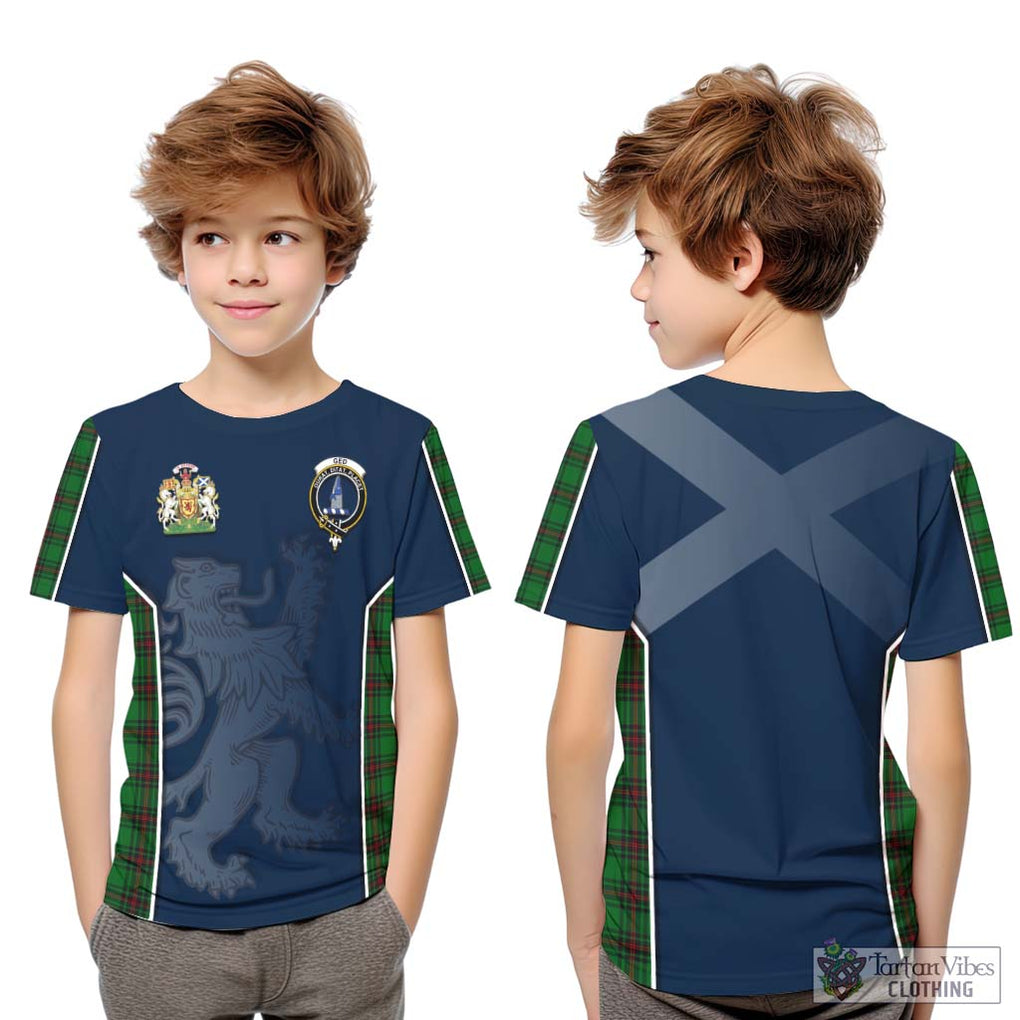 Ged Tartan Kid T-Shirt with Family Crest and Lion Rampant Vibes Sport Style Youth XL Size14 - Tartan Vibes Clothing