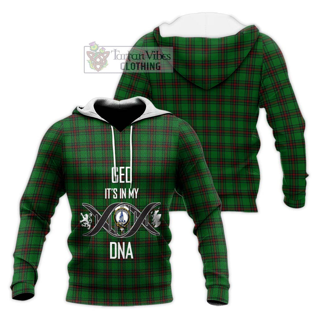 Ged Tartan Knitted Hoodie with Family Crest DNA In Me Style Unisex Knitted Pullover Hoodie - Tartanvibesclothing Shop