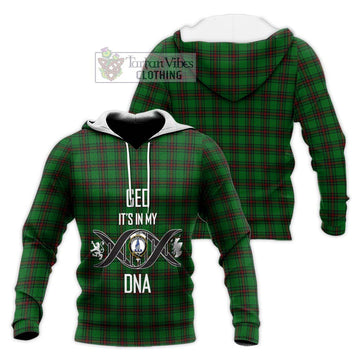 Ged Tartan Knitted Hoodie with Family Crest DNA In Me Style