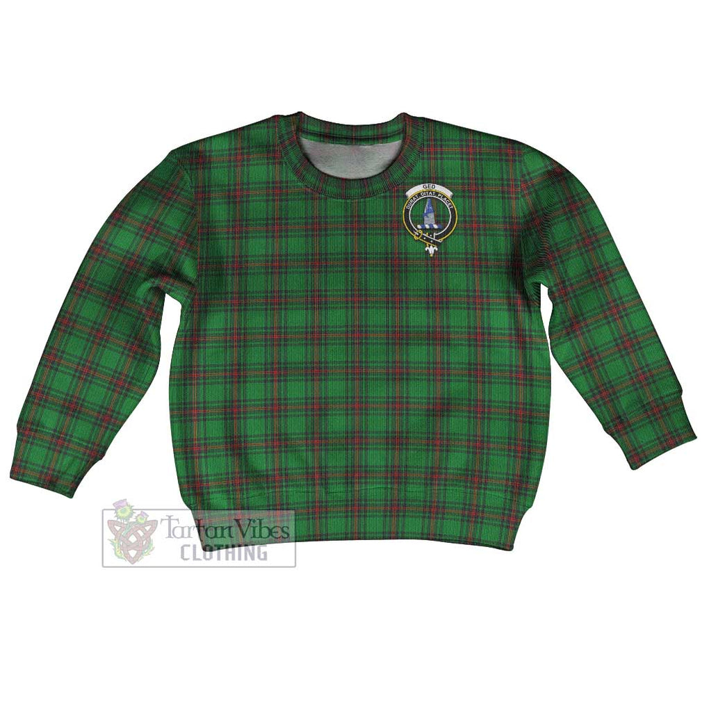 Tartan Vibes Clothing Ged Tartan Kid Ugly Sweater with Family Crest