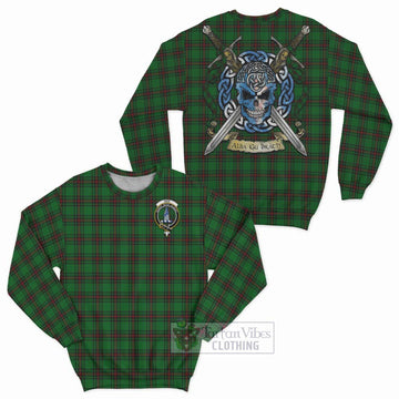 Ged Tartan Sweatshirt with Family Crest Celtic Skull Style