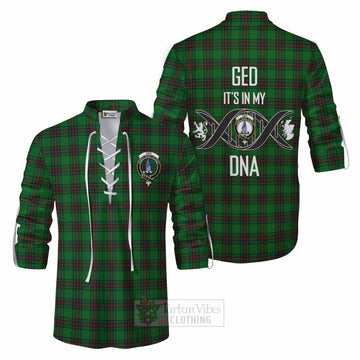 Ged Tartan Ghillie Kilt Shirt with Family Crest DNA In Me Style