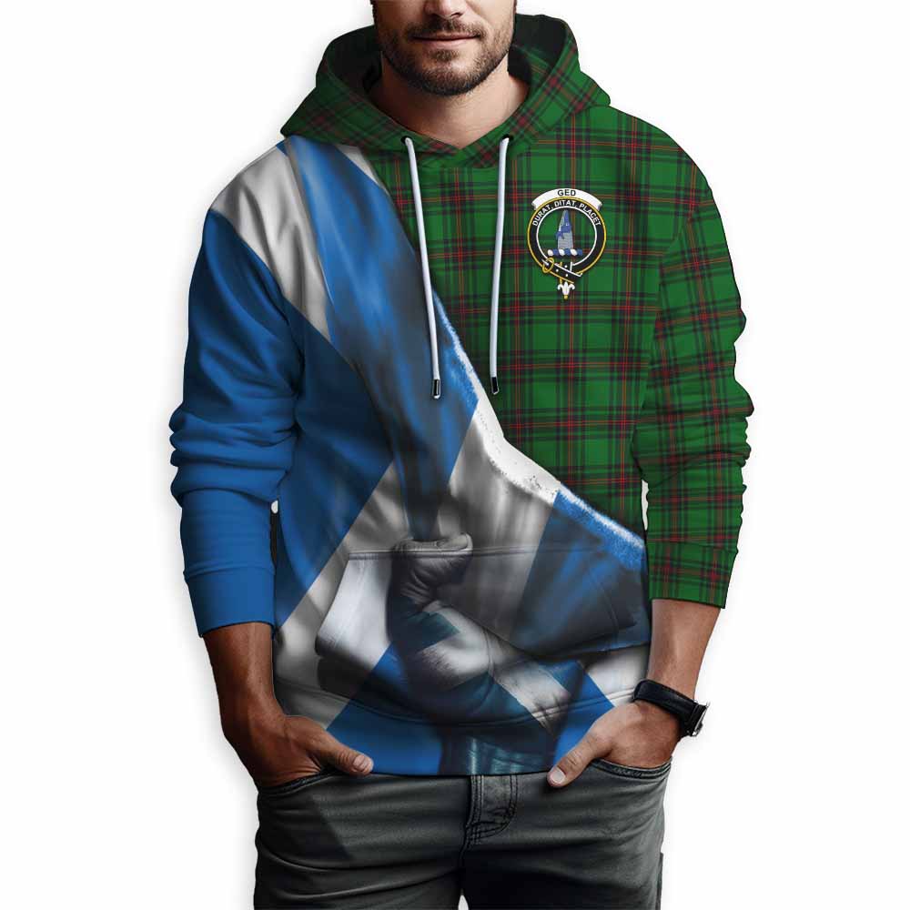 Tartan Vibes Clothing Ged Tartan Hoodie with Family Crest Scotland Patriotic Style