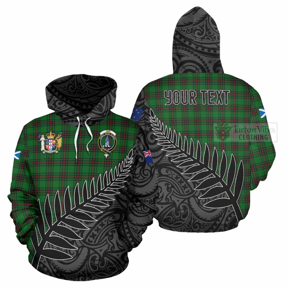 Tartan Vibes Clothing Ged Crest Tartan Hoodie with New Zealand Silver Fern Half Style