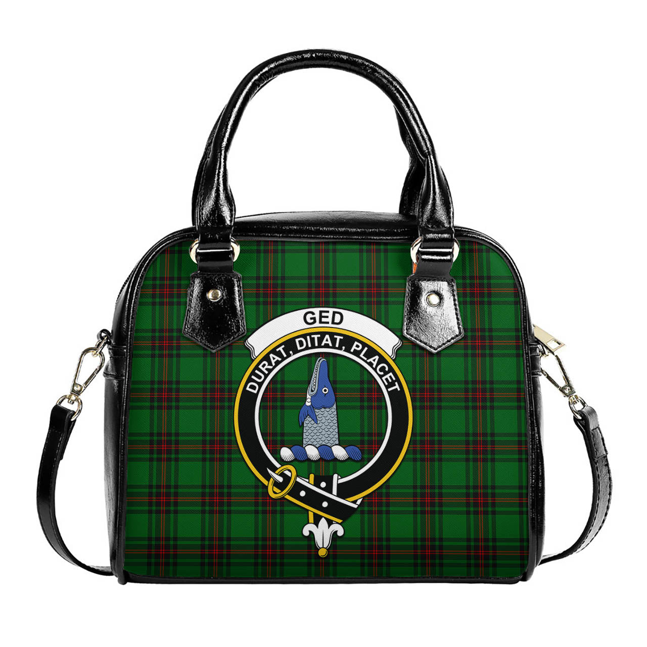 Ged Tartan Shoulder Handbags with Family Crest One Size 6*25*22 cm - Tartanvibesclothing