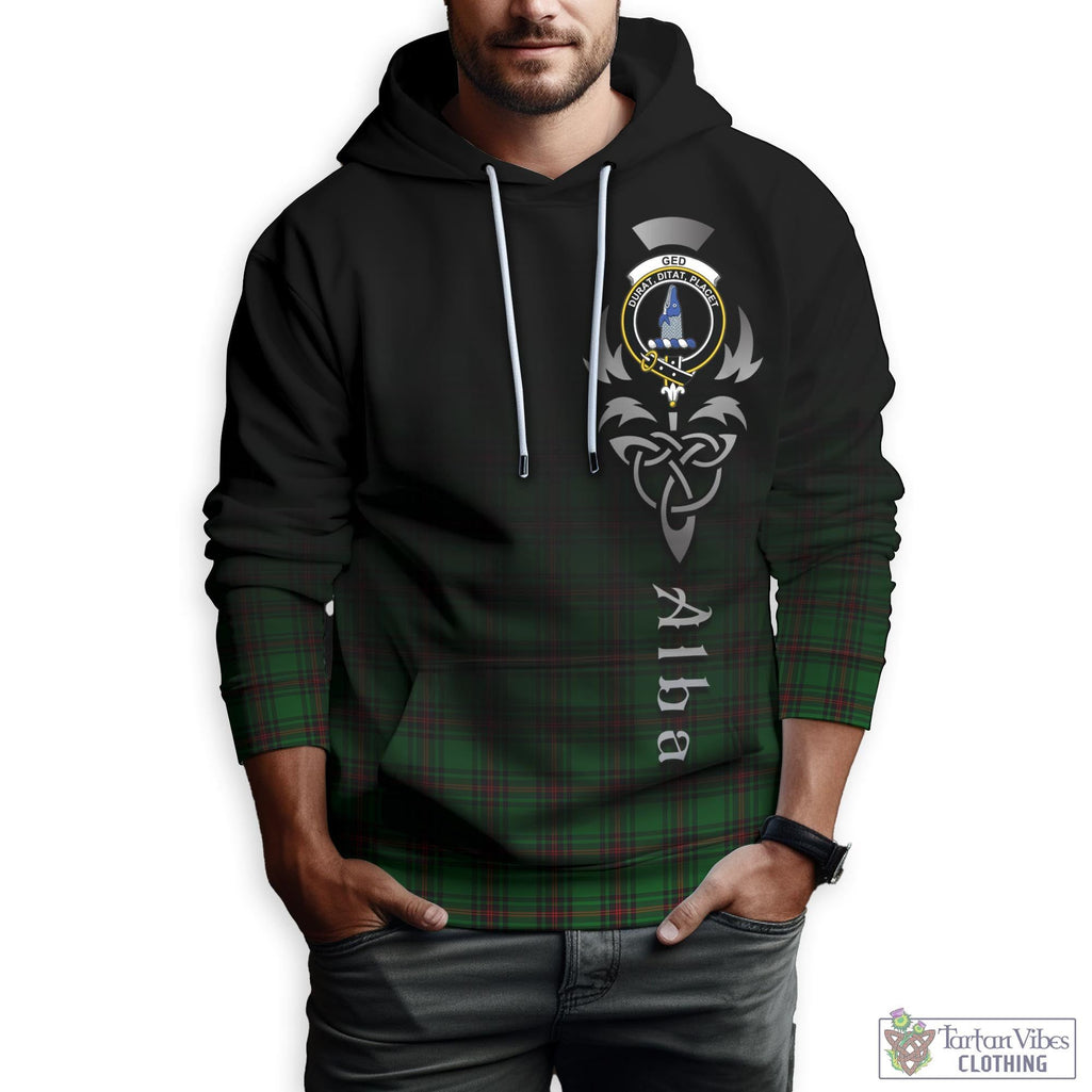 Tartan Vibes Clothing Ged Tartan Hoodie Featuring Alba Gu Brath Family Crest Celtic Inspired