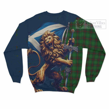 Ged Tartan Family Crest Sweatshirt with Scottish Majestic Lion