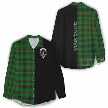 Ged Tartan Women's Casual Shirt with Family Crest and Half Of Me Style