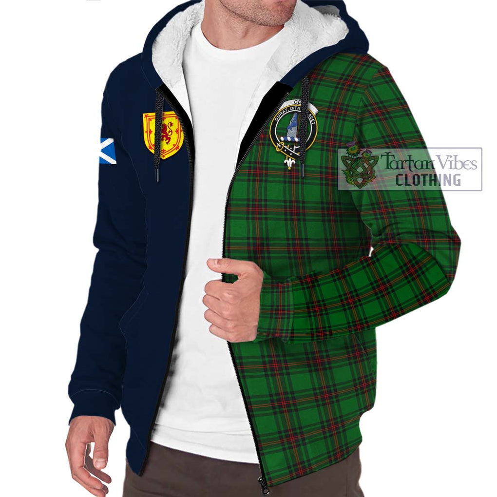 Tartan Vibes Clothing Ged Tartan Sherpa Hoodie with Scottish Lion Royal Arm Half Style