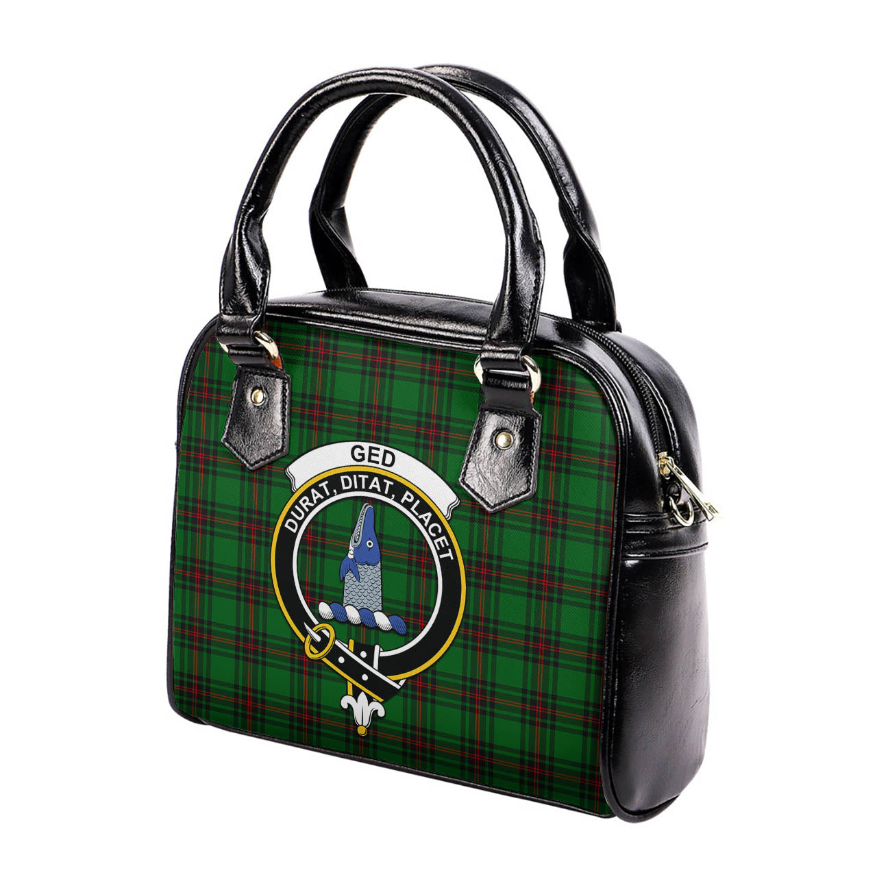 Ged Tartan Shoulder Handbags with Family Crest - Tartanvibesclothing