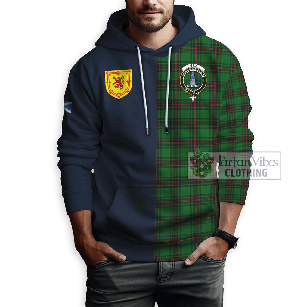 Tartan Vibes Clothing Ged Tartan Hoodie with Scottish Lion Royal Arm Half Style