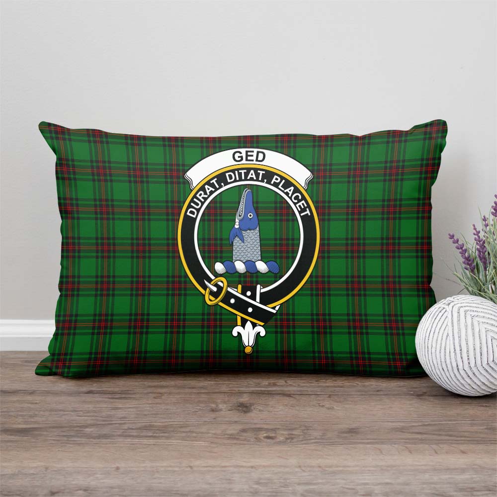 Ged Tartan Pillow Cover with Family Crest Rectangle Pillow Cover - Tartanvibesclothing