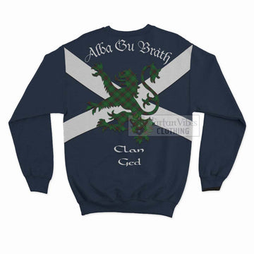 Ged Tartan Lion Rampant Sweatshirt  Proudly Display Your Heritage with Alba Gu Brath and Clan Name