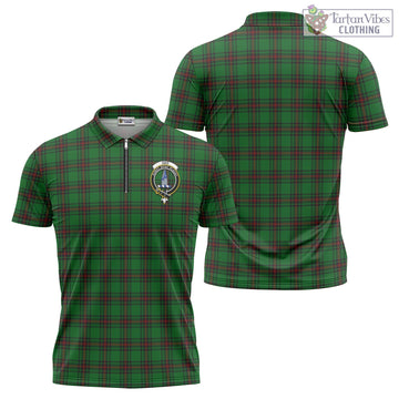 Ged Tartan Zipper Polo Shirt with Family Crest