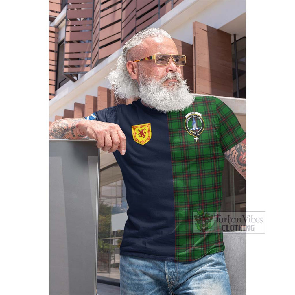 Tartan Vibes Clothing Ged Tartan Cotton T-shirt with Scottish Lion Royal Arm Half Style