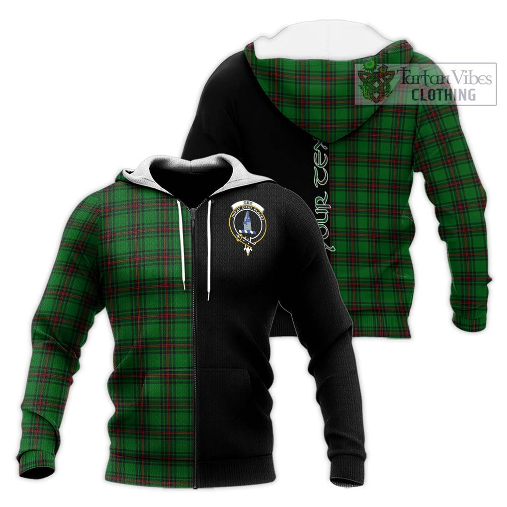 Ged Tartan Knitted Hoodie with Family Crest and Half Of Me Style Unisex Knitted Zip Hoodie - Tartanvibesclothing Shop