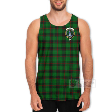 Ged Tartan Men's Tank Top with Family Crest Celtic Skull Style