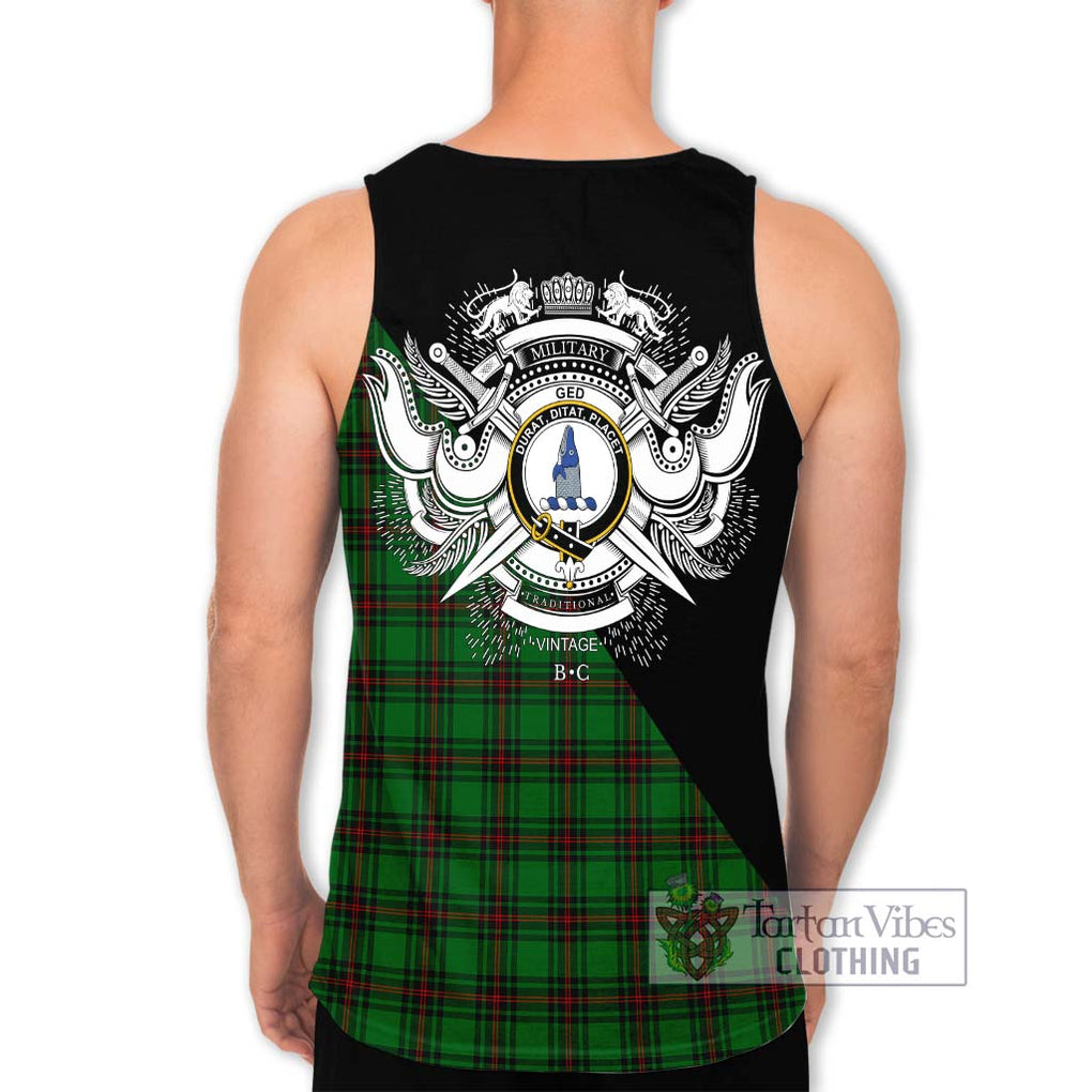 Ged Tartan Men's Tank Top with Family Crest and Military Logo Style - Tartanvibesclothing Shop