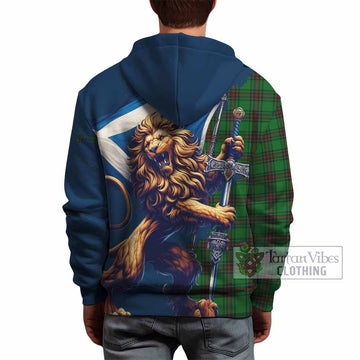 Ged Tartan Family Crest Hoodie with Scottish Majestic Lion