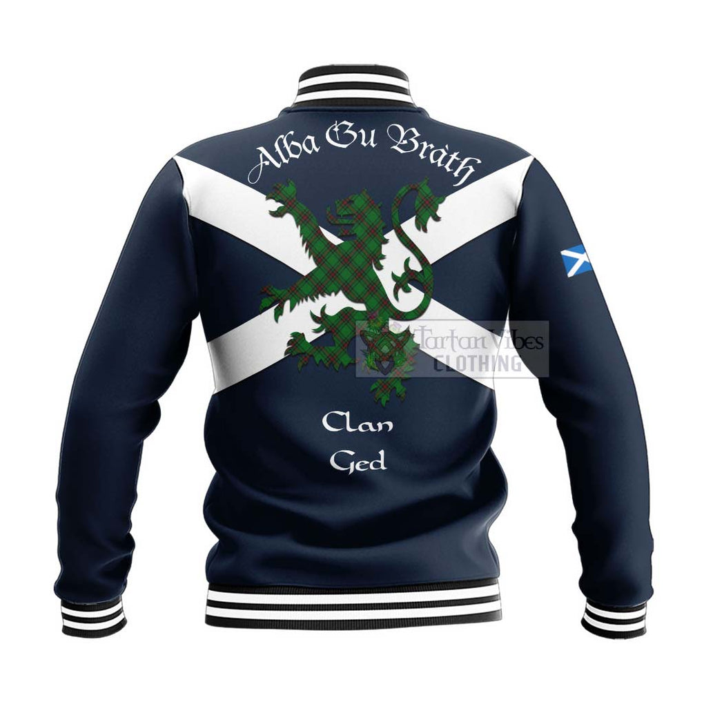 Tartan Vibes Clothing Ged Tartan Lion Rampant Baseball Jacket – Proudly Display Your Heritage with Alba Gu Brath and Clan Name