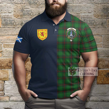 Ged Tartan Polo Shirt Alba with Scottish Lion Royal Arm Half Style