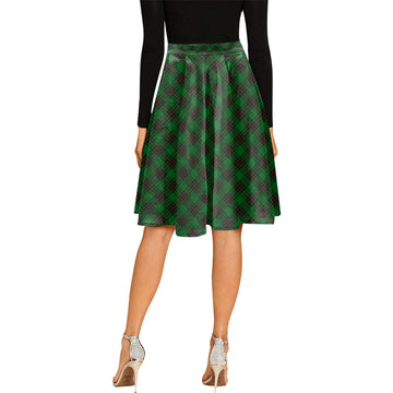 Ged Tartan Melete Pleated Midi Skirt