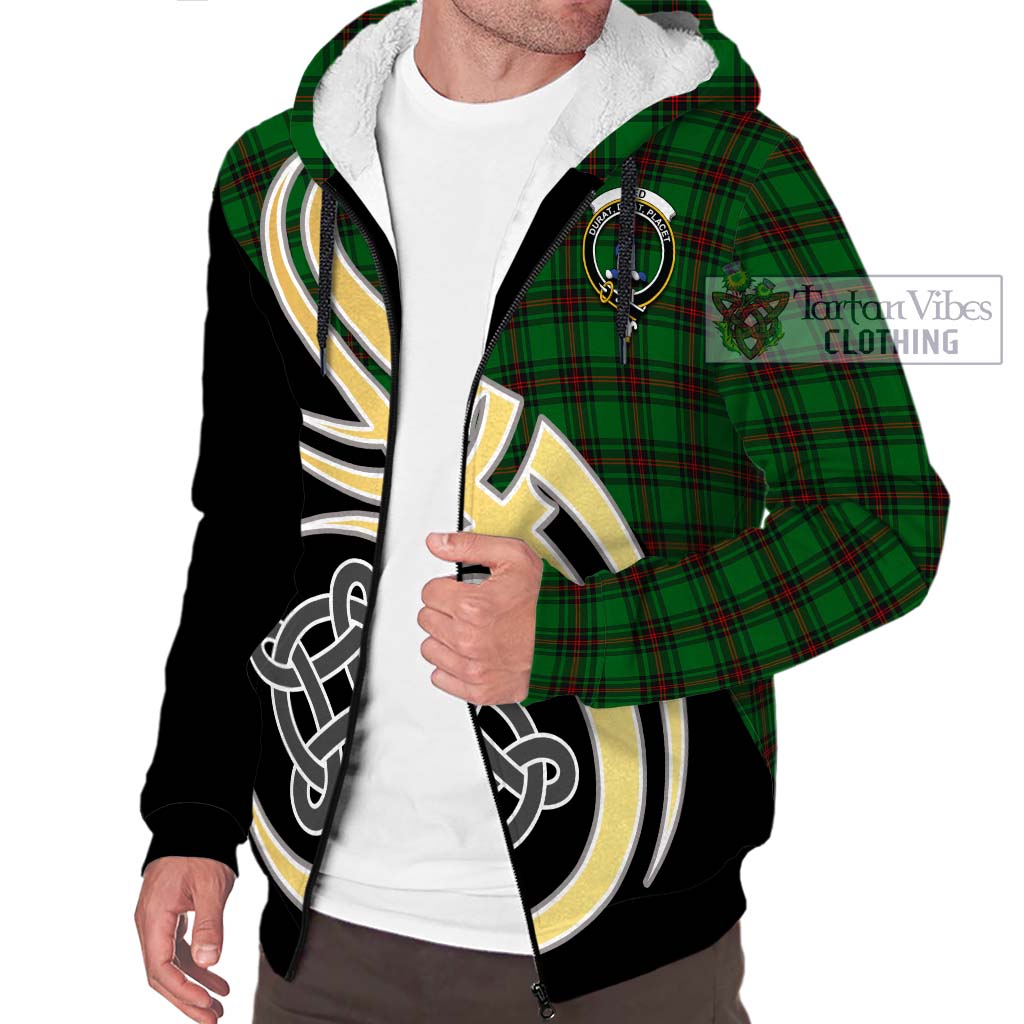 Ged Tartan Sherpa Hoodie with Family Crest and Celtic Symbol Style - Tartan Vibes Clothing