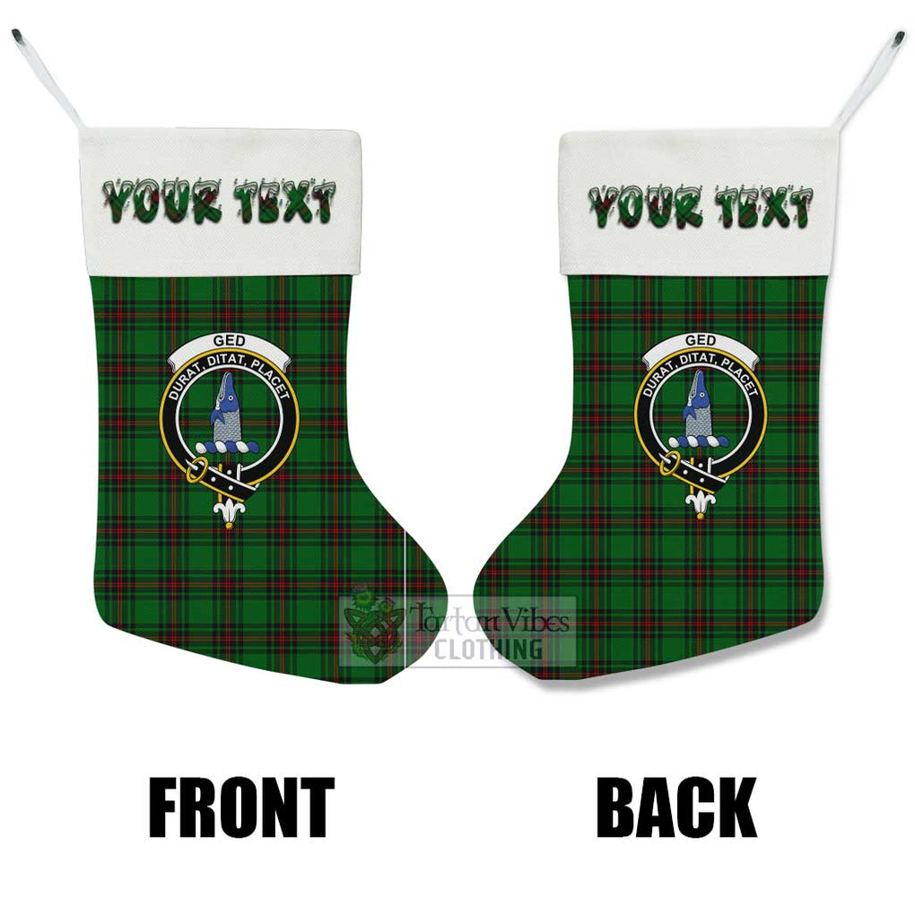 Tartan Vibes Clothing Ged Tartan Family Crest Christmas Stocking with Personalized Text