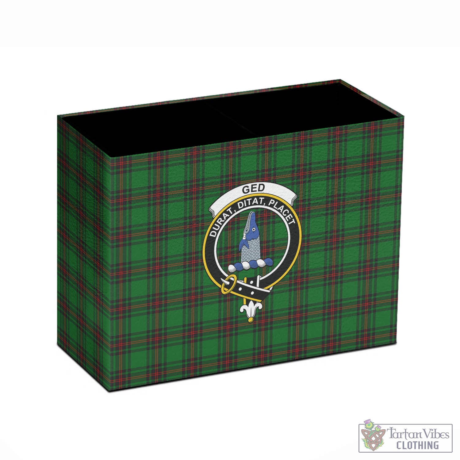 Tartan Vibes Clothing Ged Tartan Pen Holder with Family Crest