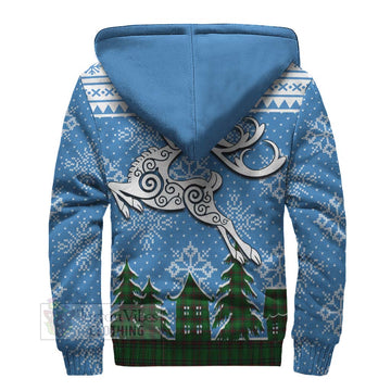 Ged Clan Christmas Sherpa Hoodie Celtic Reindeer Style