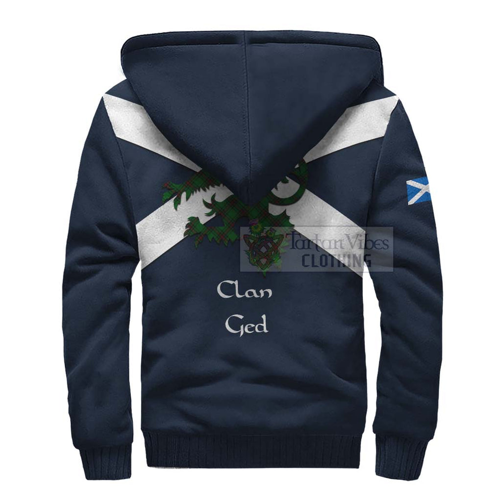 Tartan Vibes Clothing Ged Tartan Lion Rampant Sherpa Hoodie – Proudly Display Your Heritage with Alba Gu Brath and Clan Name