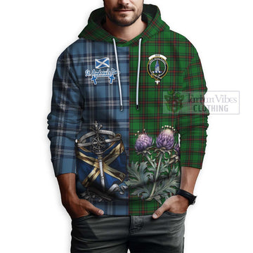 Ged Tartan Hoodie Happy St. Andrew's Day Half Tartan Style