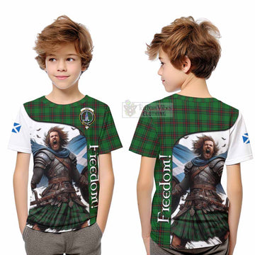 Ged Crest Tartan Kid T-Shirt Inspired by the Freedom of Scottish Warrior