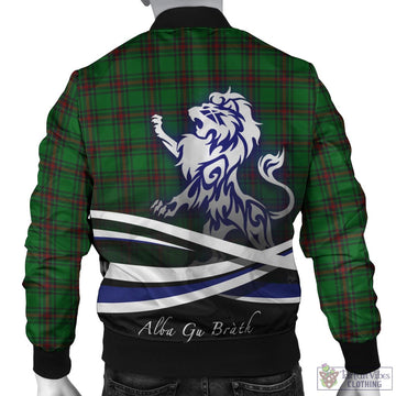 Ged Tartan Bomber Jacket with Alba Gu Brath Regal Lion Emblem