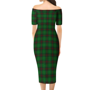 Ged Tartan Off Shoulder Lady Dress