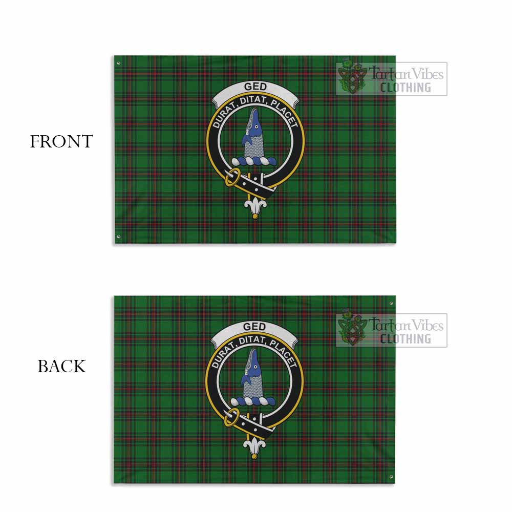 Tartan Vibes Clothing Ged Tartan House Flag with Family Crest