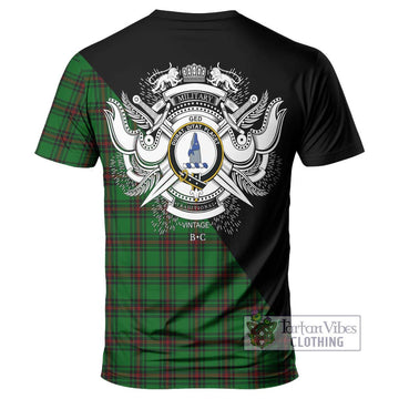 Ged Tartan T-Shirt with Family Crest and Military Logo Style