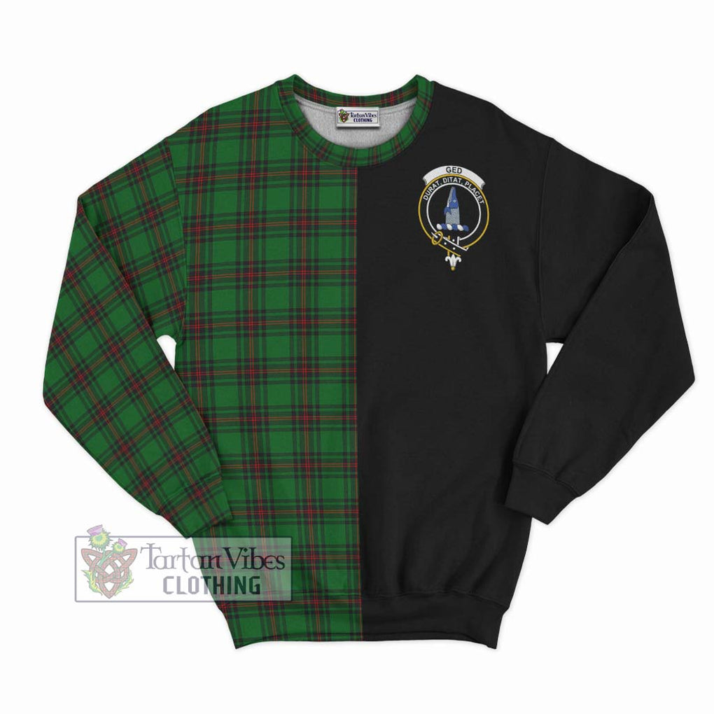 Ged Tartan Sweatshirt with Family Crest and Half Of Me Style - Tartanvibesclothing Shop