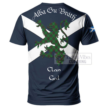 Ged Tartan Lion Rampant T-Shirt Proudly Display Your Heritage with Alba Gu Brath and Clan Name