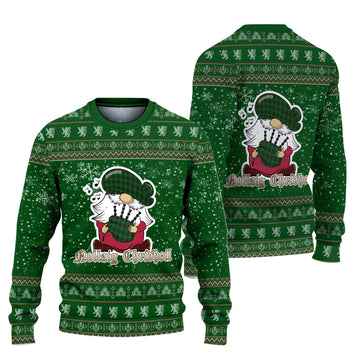 Ged Clan Christmas Family Ugly Sweater with Funny Gnome Playing Bagpipes