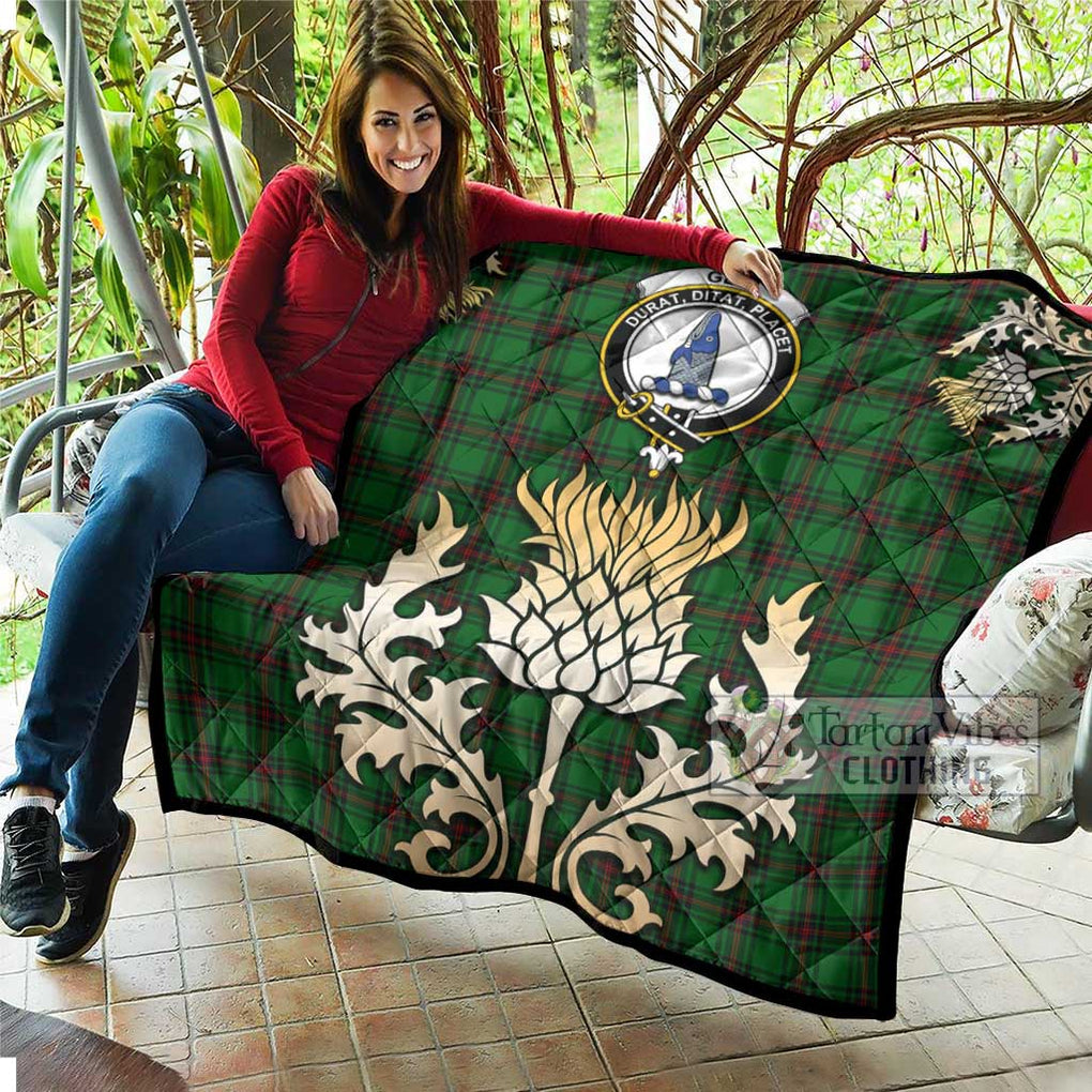 Tartan Vibes Clothing Ged Tartan Quilt with Family Crest and Golden Thistle Style