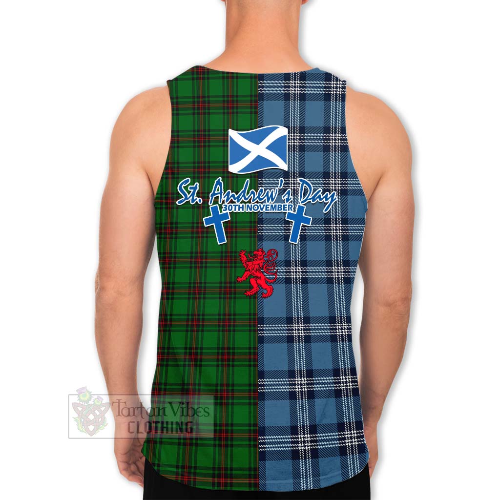 Tartan Vibes Clothing Ged Tartan Men's Tank Top Happy St. Andrew's Day Half Tartan Style