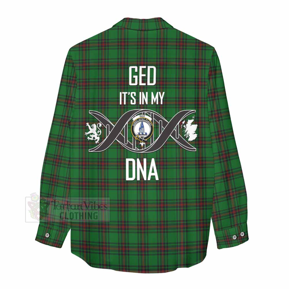 Tartan Vibes Clothing Ged Tartan Women's Casual Shirt with Family Crest DNA In Me Style