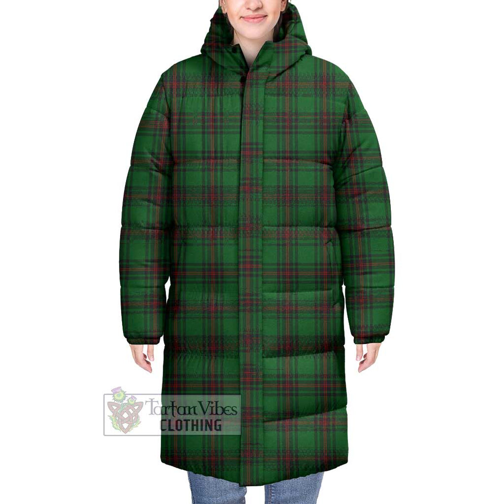 Tartan Vibes Clothing Ged Tartan Long Down Jacket