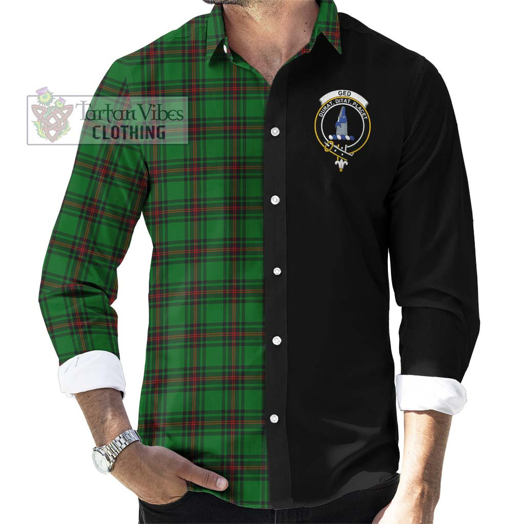 Ged Tartan Long Sleeve Button Shirt with Family Crest and Half Of Me Style - Tartanvibesclothing Shop